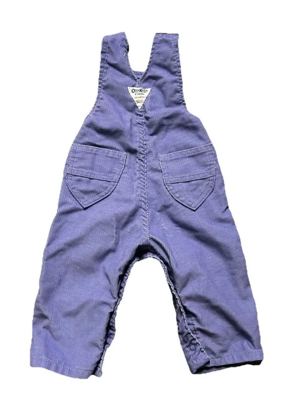 Vintage Toddler Girl Oshkosh Light Purple Vestbak Overalls Size 18 Months